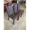 Image 2 : 3 LEATHER INSERT DINING CHAIRS