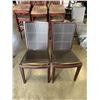 Image 5 : 3 LEATHER INSERT DINING CHAIRS