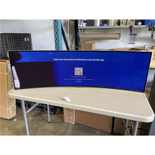 SAMSUNG 49 INCH OLED G9 CURVED GAMING MONITOR IN BOX WITH STAND, NO CHARGER, SCREEN DAMAGE TO LEFT 1