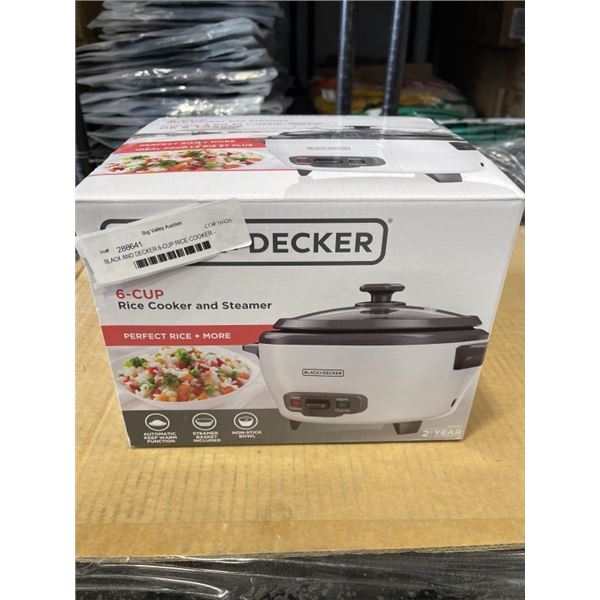 BLACK AND DECKER 6-CUP RICE COOKER - TESTED WORKING