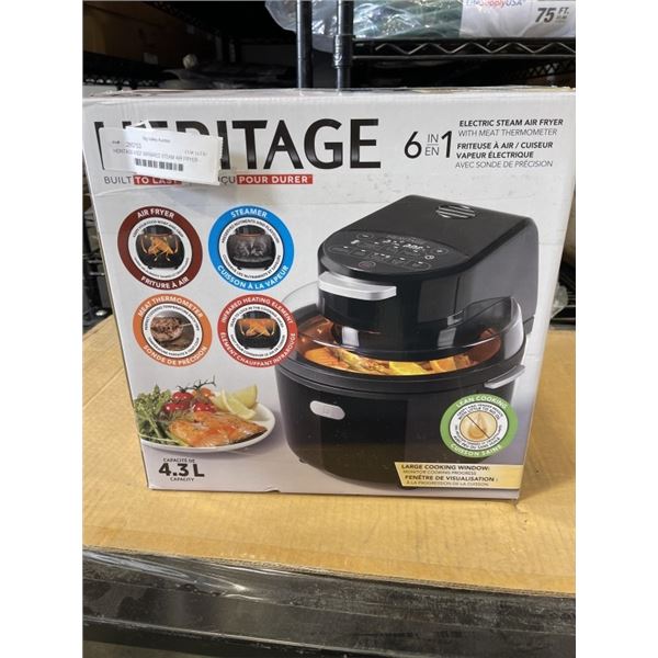 HERITAGE 6-IN-1 4.5QT INFRARED STEAM AIR FRYER - TESTED WORKING, RETAIL $299