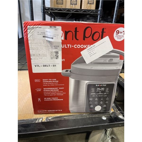 INSTANT POT DUO PLUS 9-IN-1 6QT ELECTRIC PRESSURE COOKER - TESTED WORKING, RETAIL $199