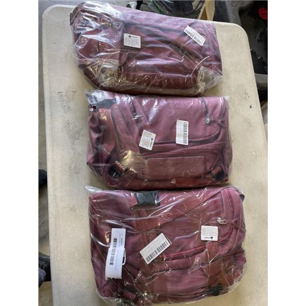 3 NEW BURGUNDY  LIGHT WEIGHT SCHOOL BACK PACKS