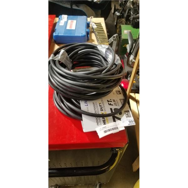 AS NEW BLACK 75FT LIFE SUPPLY LIGHTED INDOOR OUTDOOR HEAVY DUTY EXTENSION CORD, 12AWG
