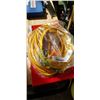 Image 1 : AS NEW YELLOW 50FT TRIPLE PLUG LIFE SUPPLY LIGHTED INDOOR OUTDOOR HEAVY DUTY EXTENSION CORD, 12AWG