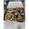 Image 1 : VINTAGE HAND MADE WOODEN ITEMS INCLDUING FLASK, BOXES ETC