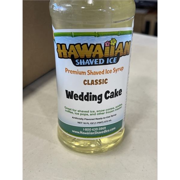 HAWAIIAN SHAVED ICE WEDDING CAKE FLAVOUR, 16 OZ BOTTLES, 09-26-2026 EXP