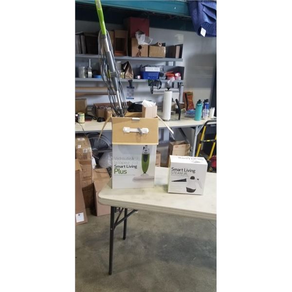 AS NEW SMART LIVING STEAM MOP AND PORTABLE STEAM CLEANER