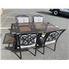 Image 1 : GLASS TOP PATIO DINING TABLE W/ 4 CHAIRS
