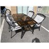 Image 2 : GLASS TOP PATIO DINING TABLE W/ 4 CHAIRS