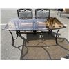 Image 5 : GLASS TOP PATIO DINING TABLE W/ 4 CHAIRS