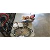 Image 1 : SILVERPLATE TRAY AND SERVING ITEMS AND ASSORTED COLLECTIBLE DOLLS