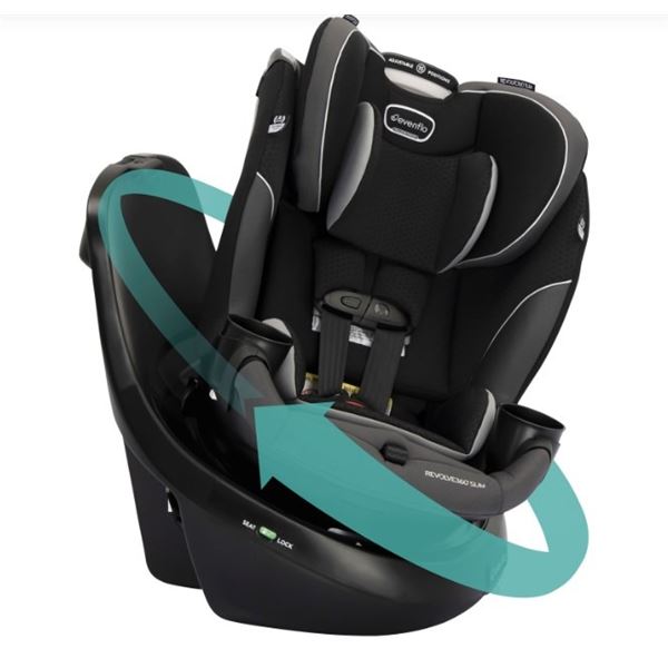 NEW EVENFLO REVOLVE 360 ROTATIONAL 3-IN-1 CONVERTIBLE HIGH BACK BOOSTER SEAT, RETAIL $699