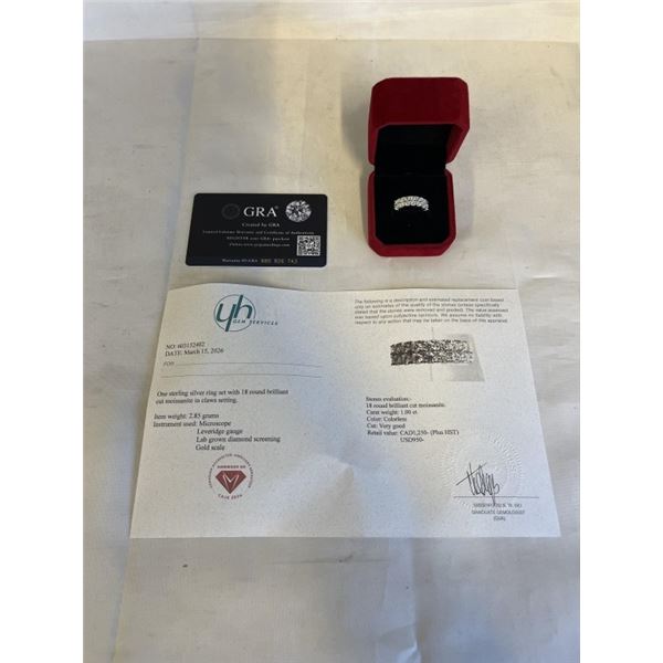 1.00 CT TW GRA CERTIFIED ROUND BRILLIANT CUT MOISSANITE STONES VVS D COLOR WITH THE 14 ROUND BRILLIA