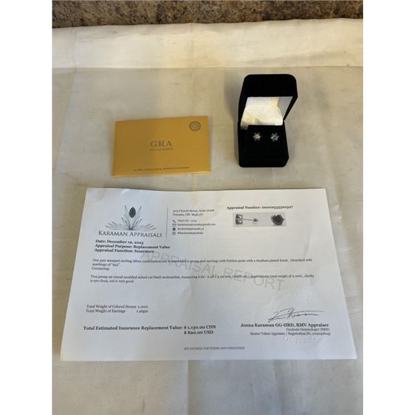2.00 CT GRA CERTIFIED ROUND BRILLIANT CUT MOISSANITE STONE VVS BLACK COLOR SET IN 6 CLAW BASKET HEAD