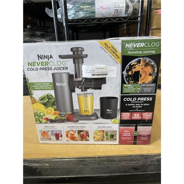 NINJA NEVER CLOG COLD PRESS JUICER - TESTED WORKING, RETAIL $189