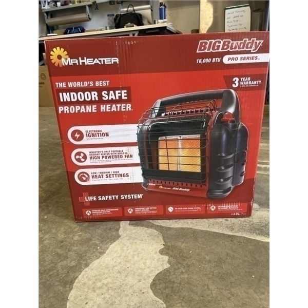 NEW MR HEATER BIG BUDDY 18K BTU PRO SERIES INDOOR SAFE PROPANE HEATER