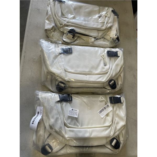 3 NEW WHITE LIGHT WEIGHT SCHOOL BACK PACKS