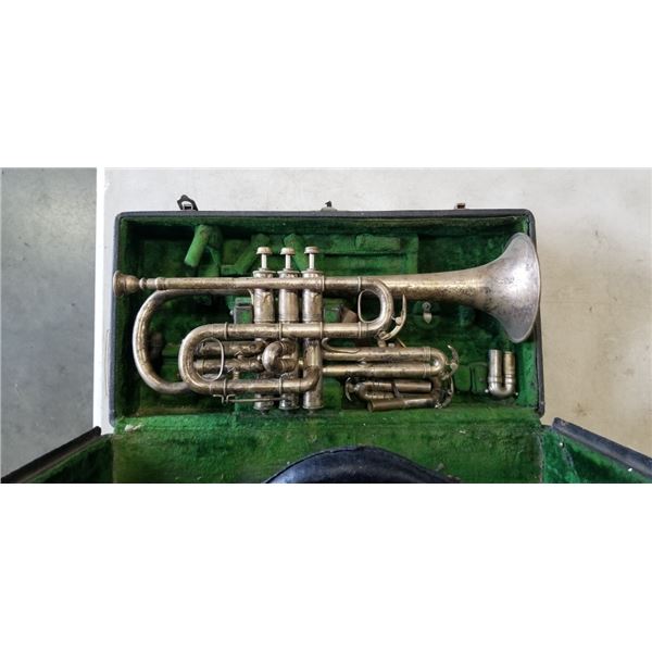 ANTIQUE CASED TRUMPET