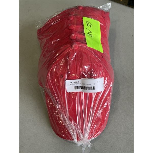 12 NEW RED BALL CAPS - RETAIL $119