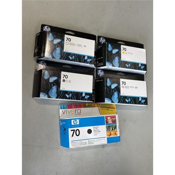 5 HP COLOUR INK CARTRIDGES 130ML FOR HP DESIGNJET SERIES PRINTER - RETAIL OVER $450