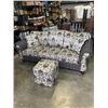 Image 1 : BLACK AND SILVER DECORATIVE ROLLED ARM SOFA