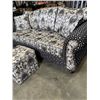 Image 2 : BLACK AND SILVER DECORATIVE ROLLED ARM SOFA