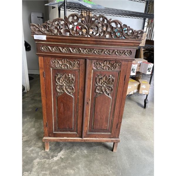 VINTAGE CARVED FRONT CABINET