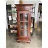 Image 1 : VINTAGE GLASS FRONT LOCKING BOOK CASE W/ BOTTOM DRAWER AND KEY