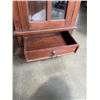 Image 4 : VINTAGE GLASS FRONT LOCKING BOOK CASE W/ BOTTOM DRAWER AND KEY