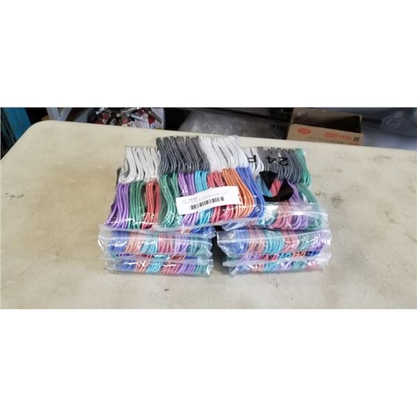 9 NEW PACKS OF CHARGING CABELS - 24 PER PACK
