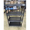 Image 1 : BLACK PLASTIC 4 TIER SHELF UNIT