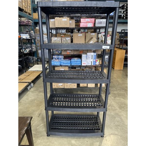 BLACK PLASTIC 5 TIER BOOKSHELF