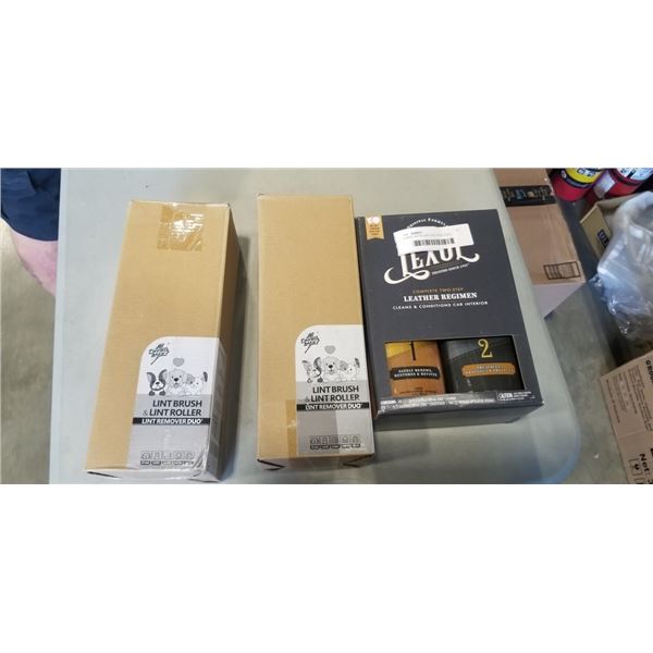 2 NEW LINT RLLERS AND NEW LEXOL LEATHER REGIMEN