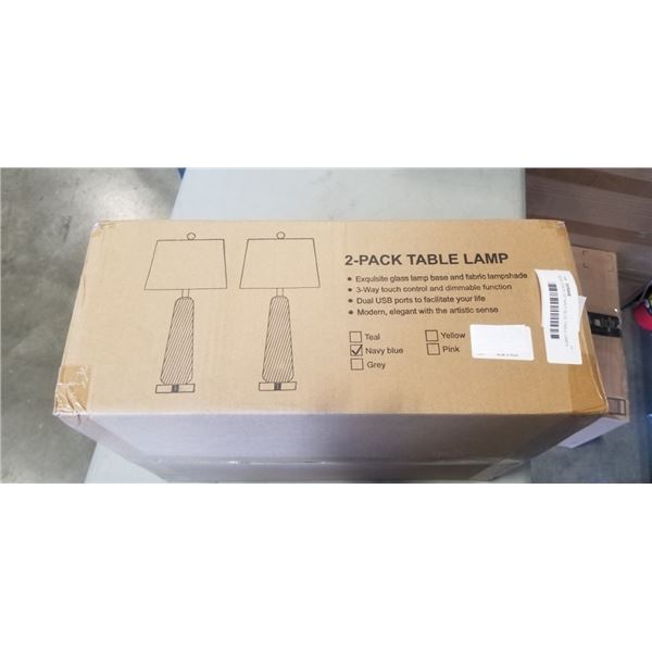 NEW 2PACK OF NAVY BLUE TABLE LAMPS