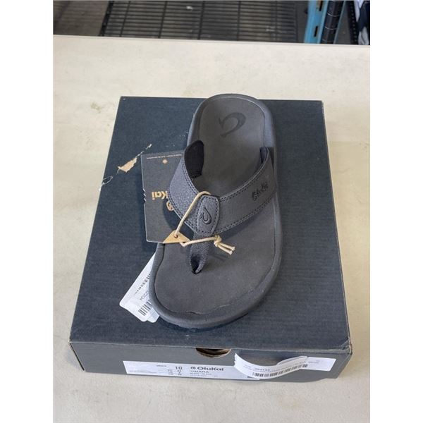 NEW OLUKAI OHANA BLACK / BLACK  MENS SIZE 10