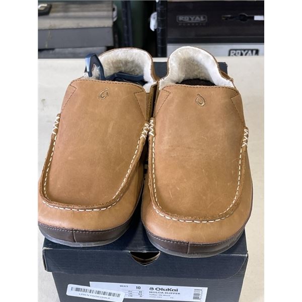 NEW OLUKAI MOLOA SLIPPER TOFFEE / DK WOOD  SIZE MENS 10