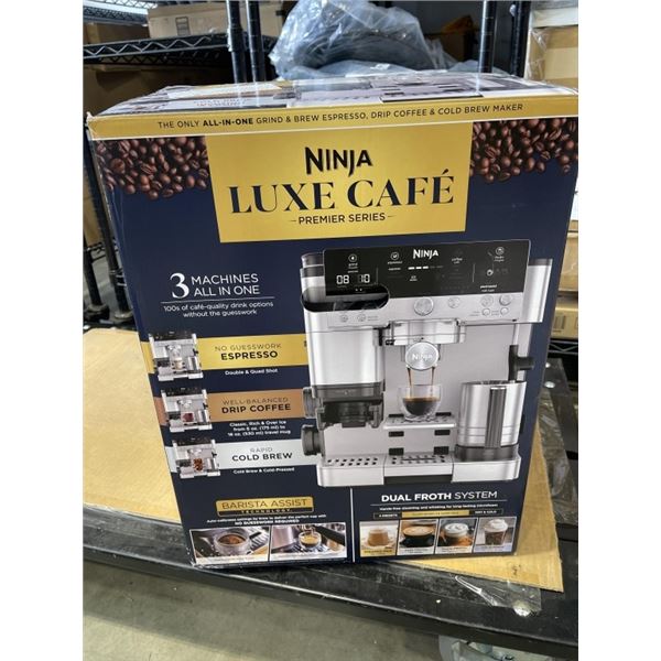 NINJA LUXE CAFE PREMIER SERIES 3-IN-1 ESPRESSO MACHINE W/ GRINDER AND FROTHER - TESTED WORKING, RETA