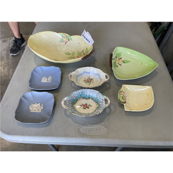 CARLTON WARE, WEDGEWOOD AND ROYAL ALBERT ANTIQUE CHINA SERING ITEMS