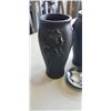 Image 2 : SMALL MOORCROFT PIN DISH AND 2 BLACK GLASS VASES, UNMARKED