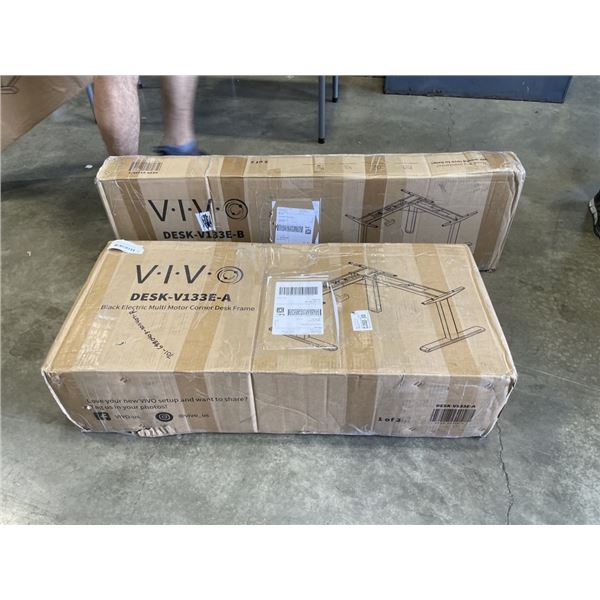 VIVO BLACK ELECTRIC MULTI MOTOR CORNER DESK FRAME