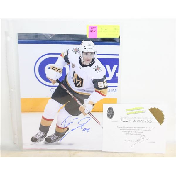 TOMAS NOSEK SIGNED PICTURE 8" X 10"
