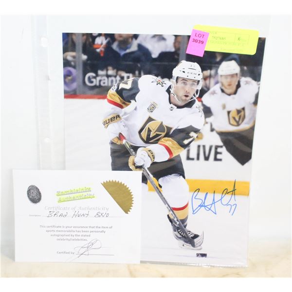 BRAD HUNT SIGNED PICTURE 8" X 10"