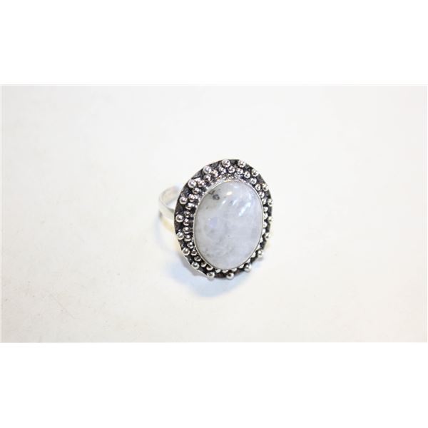 MOONSTONE STAMPED 925 RING SZ 10