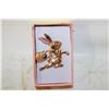 Image 1 : NEW BUNNY & BASKET 1.63”X1.75” GOLD TONES,