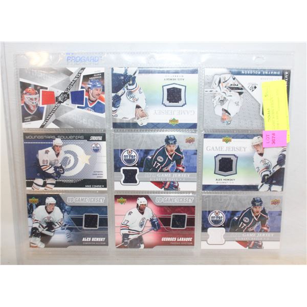 ESTATE GAME WORN JERSEY COLLECTOR CARDS
