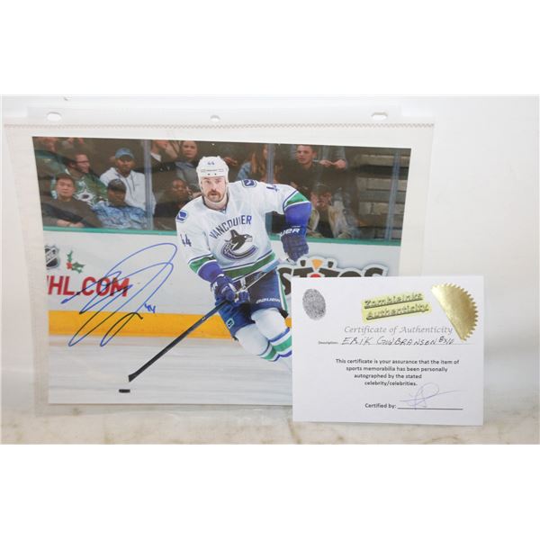 ERIK GUDBRANSON SIGNED PICTURE 8" X 10"
