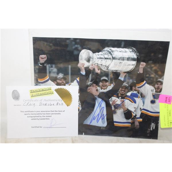 CRAIG BERUBE SIGNED PICTURE 8" X 10" WITH