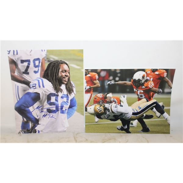 (2) UNVERIFIED SIGNED FOOTBALL PICTURES