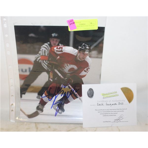 DAVE GAGNER SIGNED PICTURE 8" X 10" W/COA